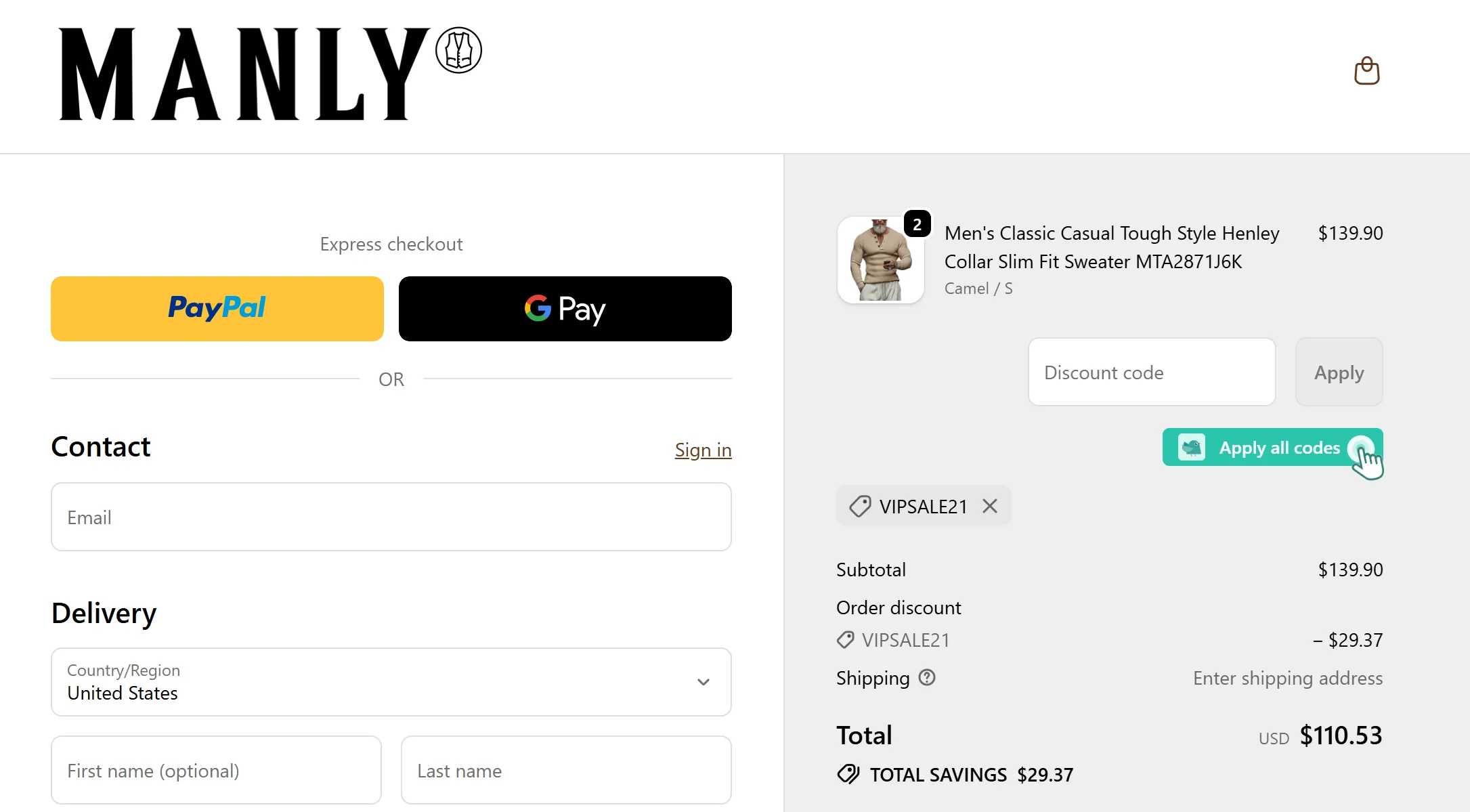 Checkout screenshot 1