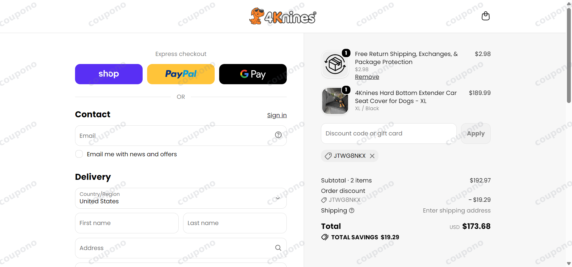 Checkout proof