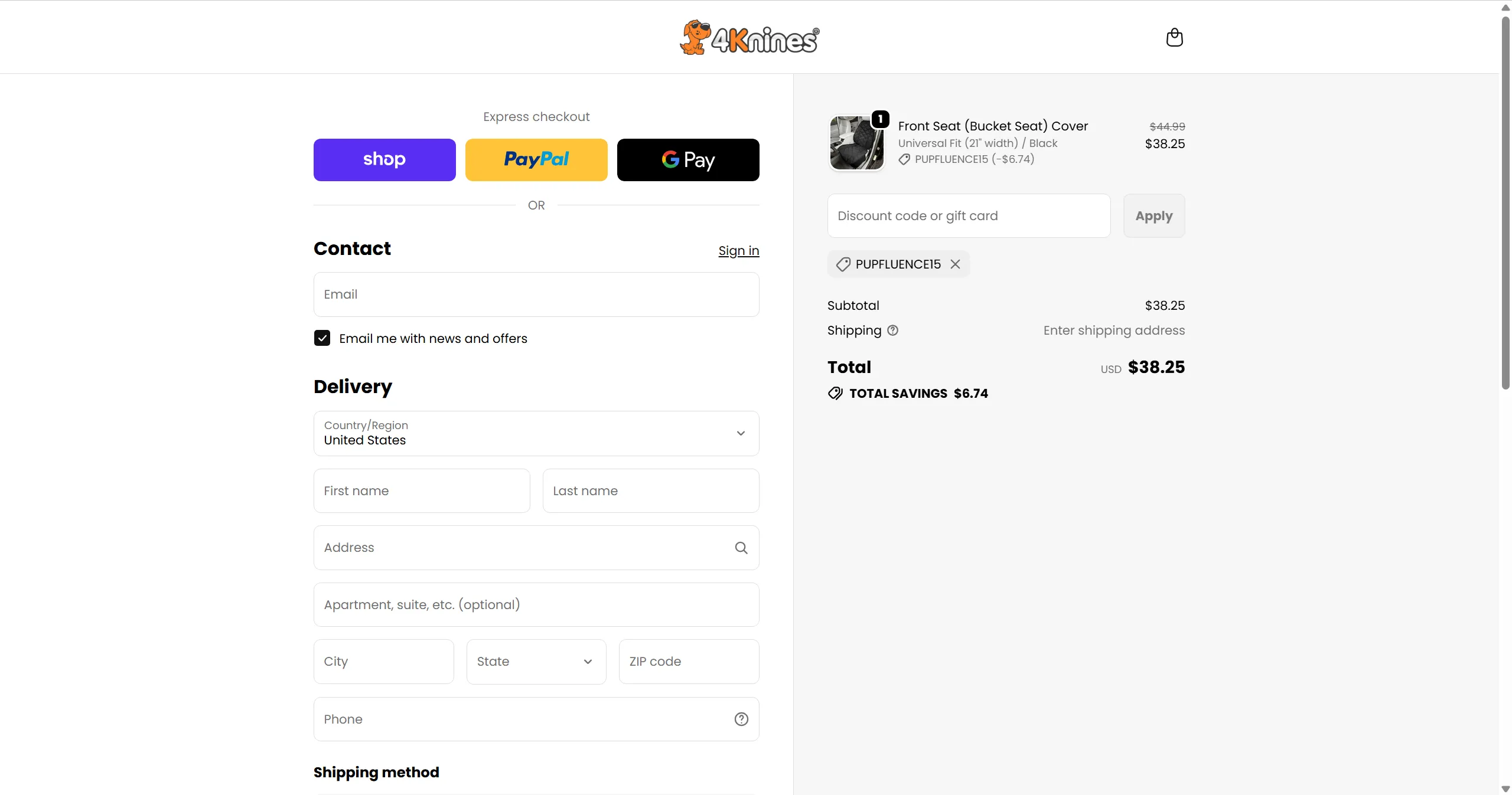 Checkout proof